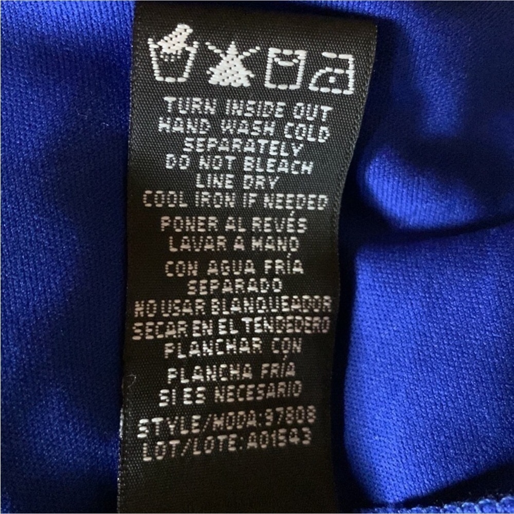 RN Studio by Ronni Nicole cobalt blue eyelet lace dress Size 2X - Picture 9 of 11